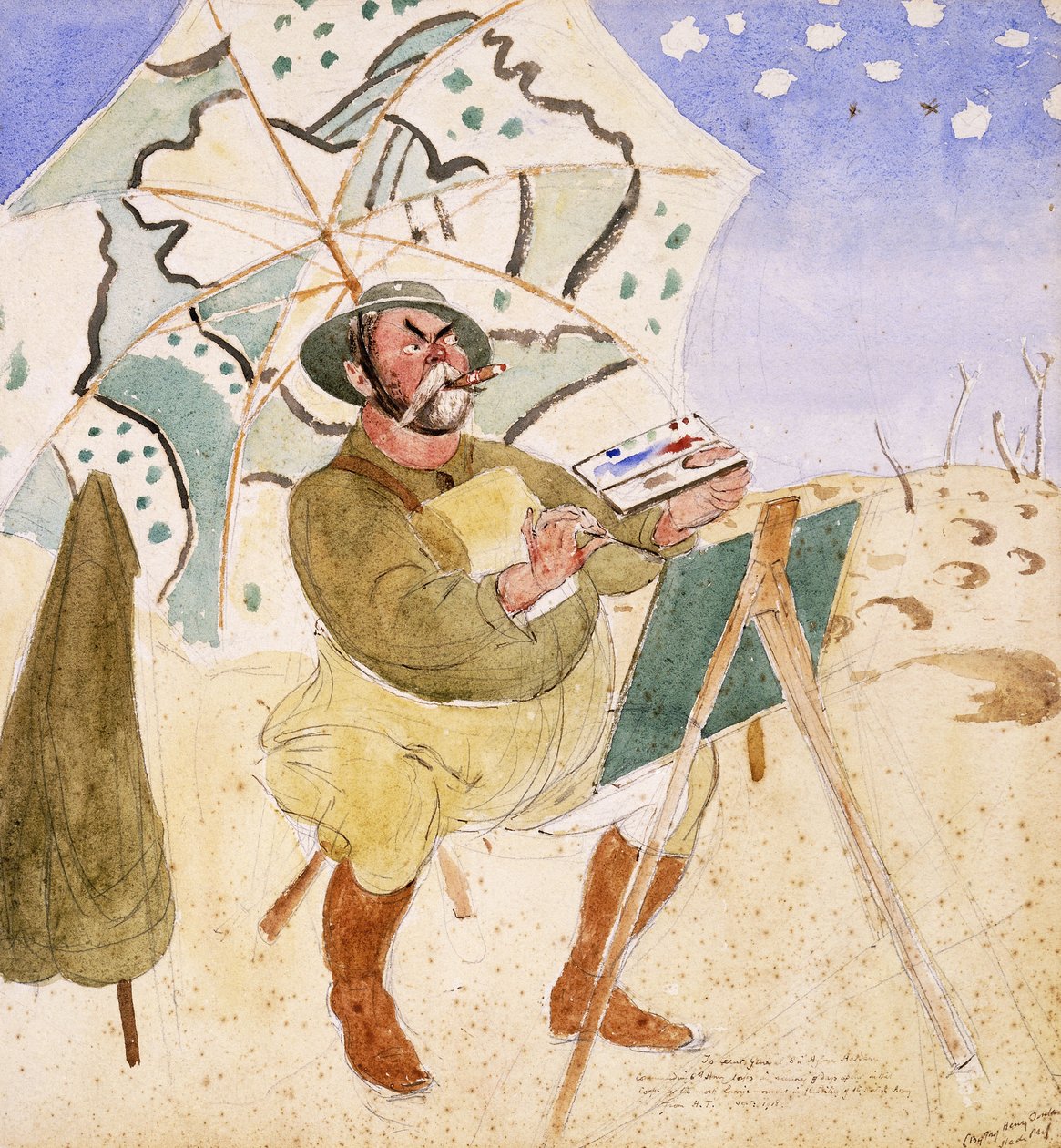 John Singer Sargent målning av Henry Tonks