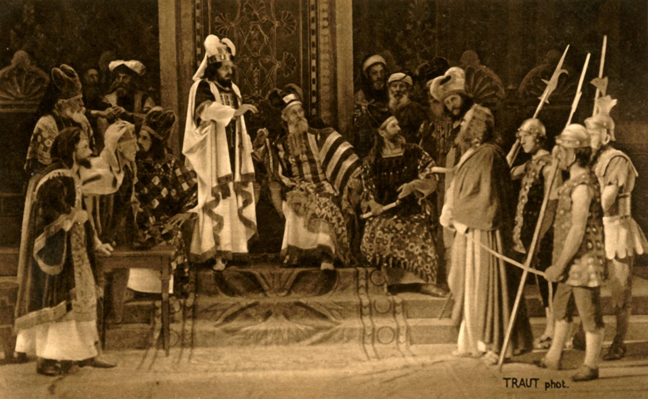 Jesus inför Sanhedrin, 1922. av Henry Traut