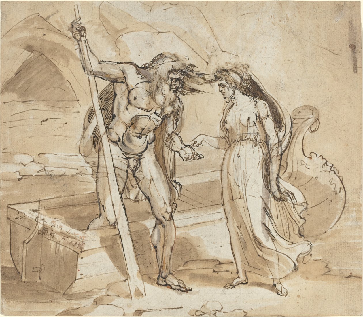 Psyche som ger sitt mynt till Charon av Henry Tresham