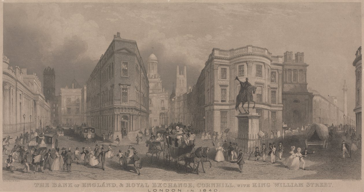 Bank of England och Royal Exchange, Cornhill av Henry Wallis