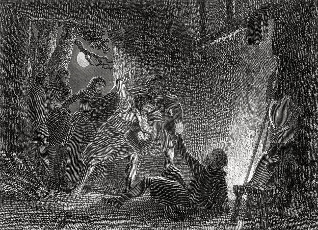 Earl of Desmonds död, från "The History of Ireland" av Thomas Wright, publicerad omkring 1854. av Henry Warren