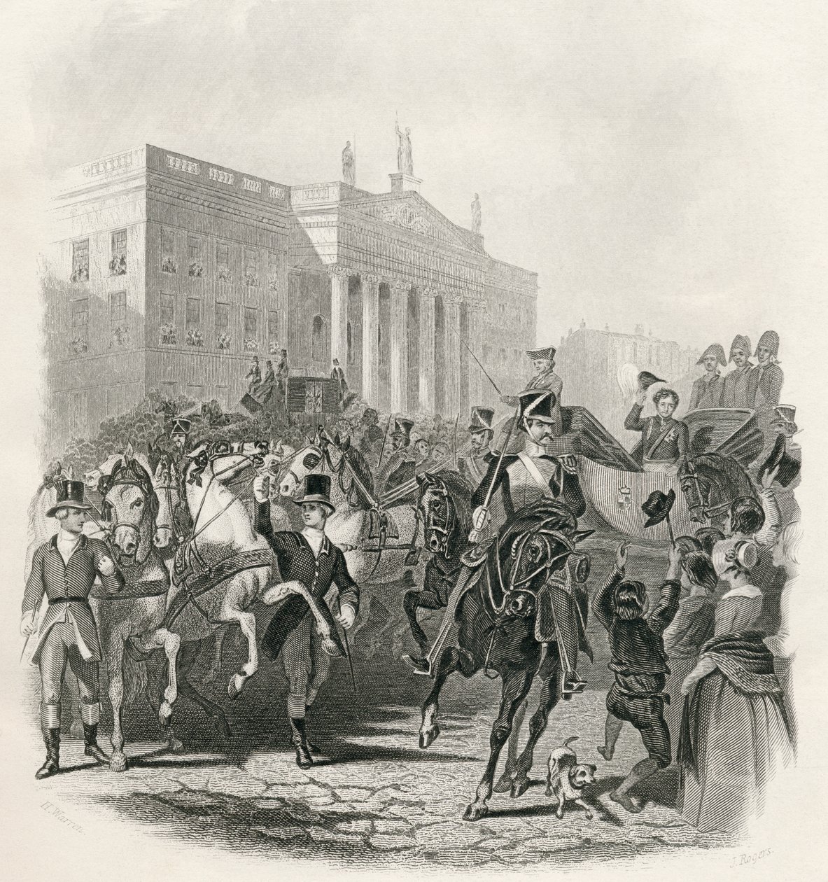 George IV:s statsbesök i Irland, den 12 augusti 1821, från "The History of Ireland" av Thomas Wright, publicerad ca 1854 av Henry Warren