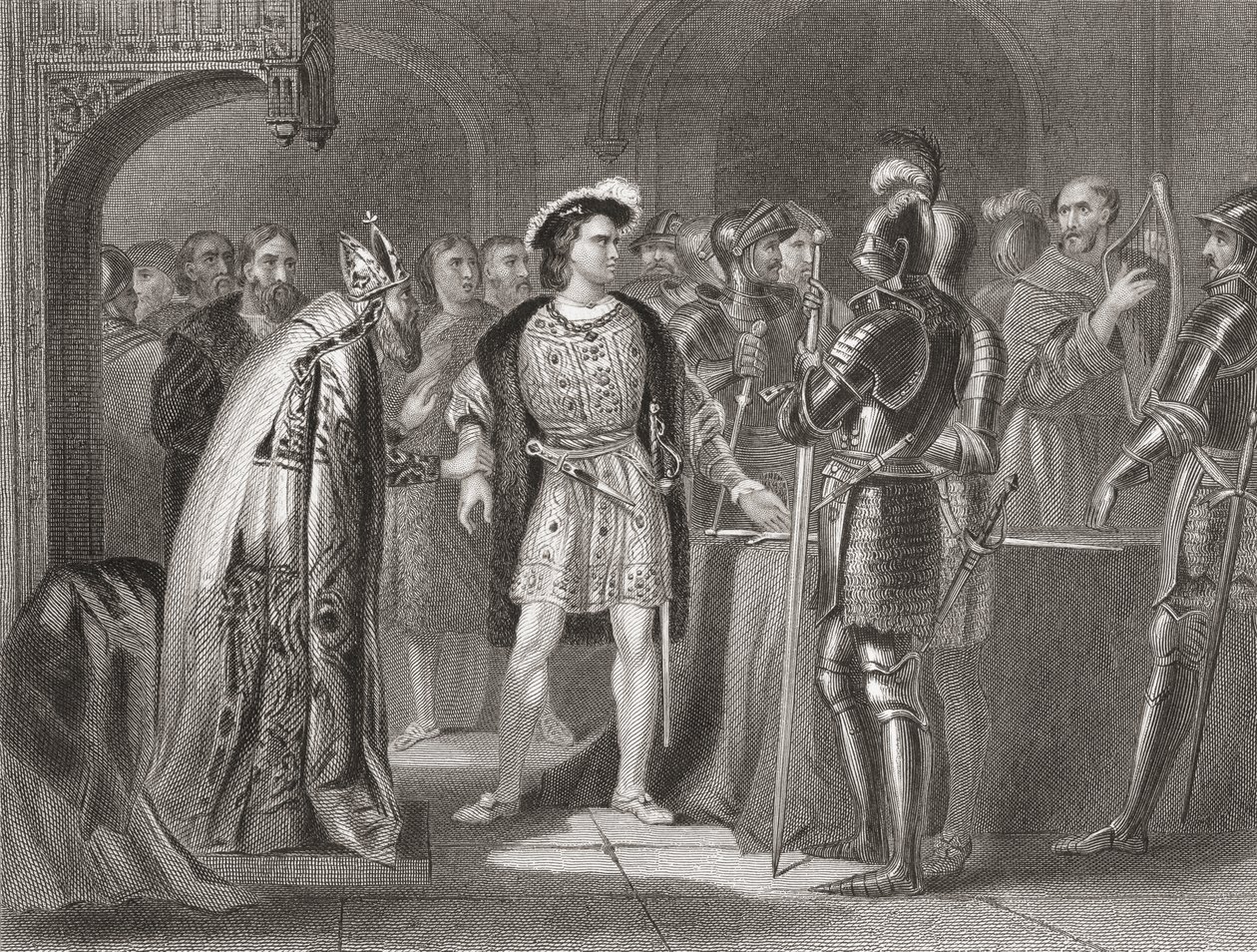 Lord Thomas Fitzgerald som avsäger sig sin trohet till Henry VIII 1534, från 