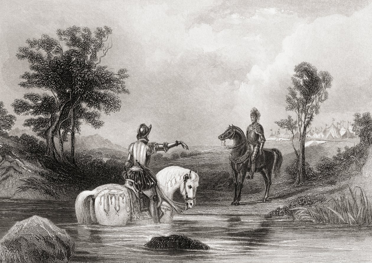 Mötet mellan Earl of Essex och Earl of Tyrone i County Louth, Irland 1599, från 