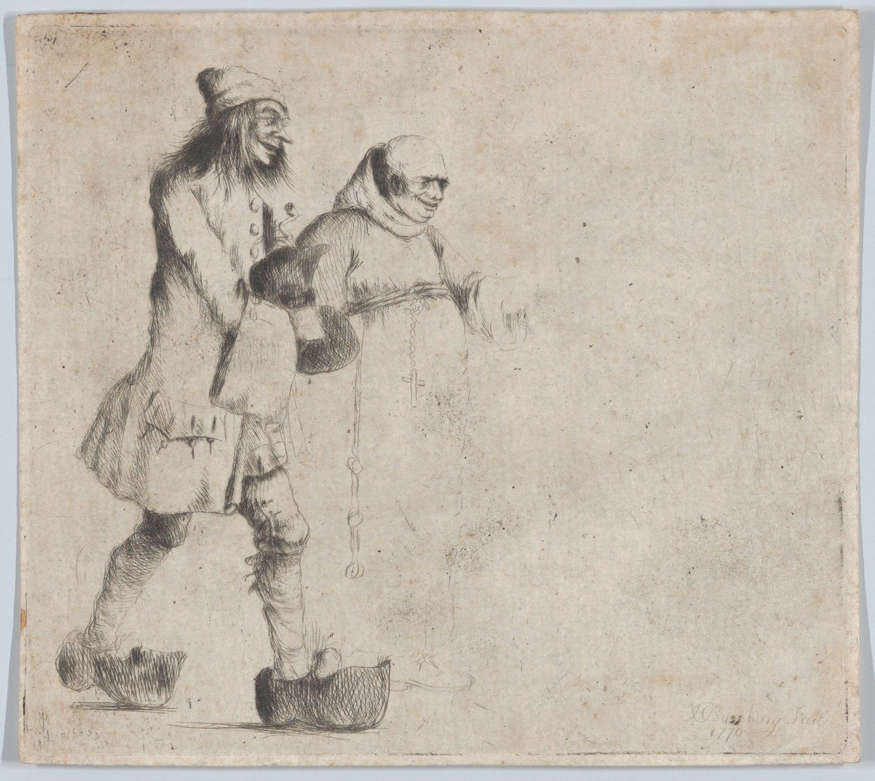 Lycklig bonde och munk, 1770. av Henry William Bunbury
