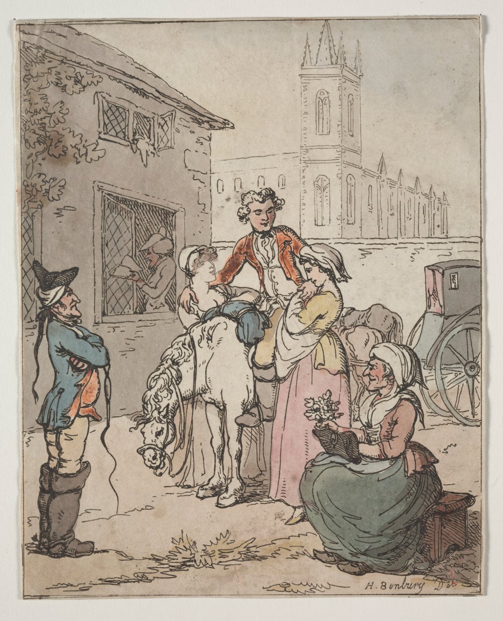 Scen utanför ett värdshus av Henry William Bunbury