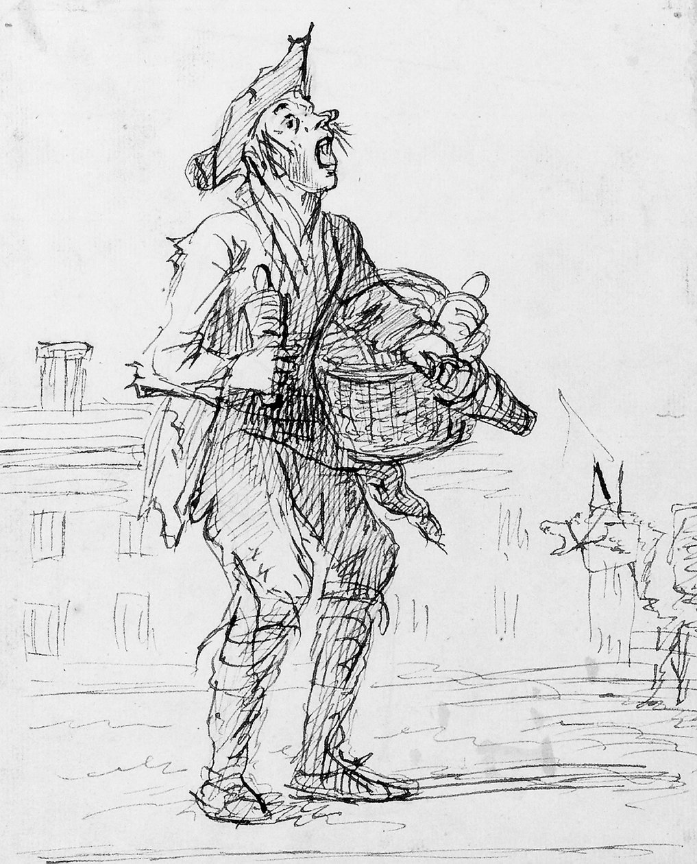 Studie av en gatuskrikare med en åsna av Henry William Bunbury