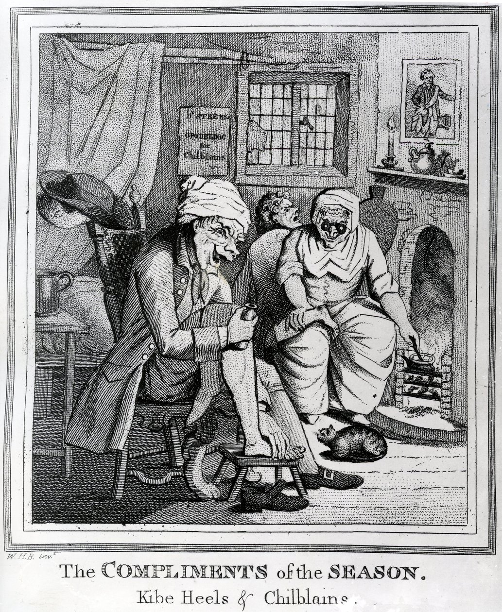 The Compliments of the Season, Kibe Heels und Chillblains, c.1785 av Henry William Bunbury