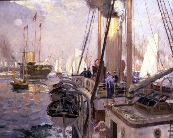 Den kungliga båten "Victoria and Albert". av Henry William Burgess