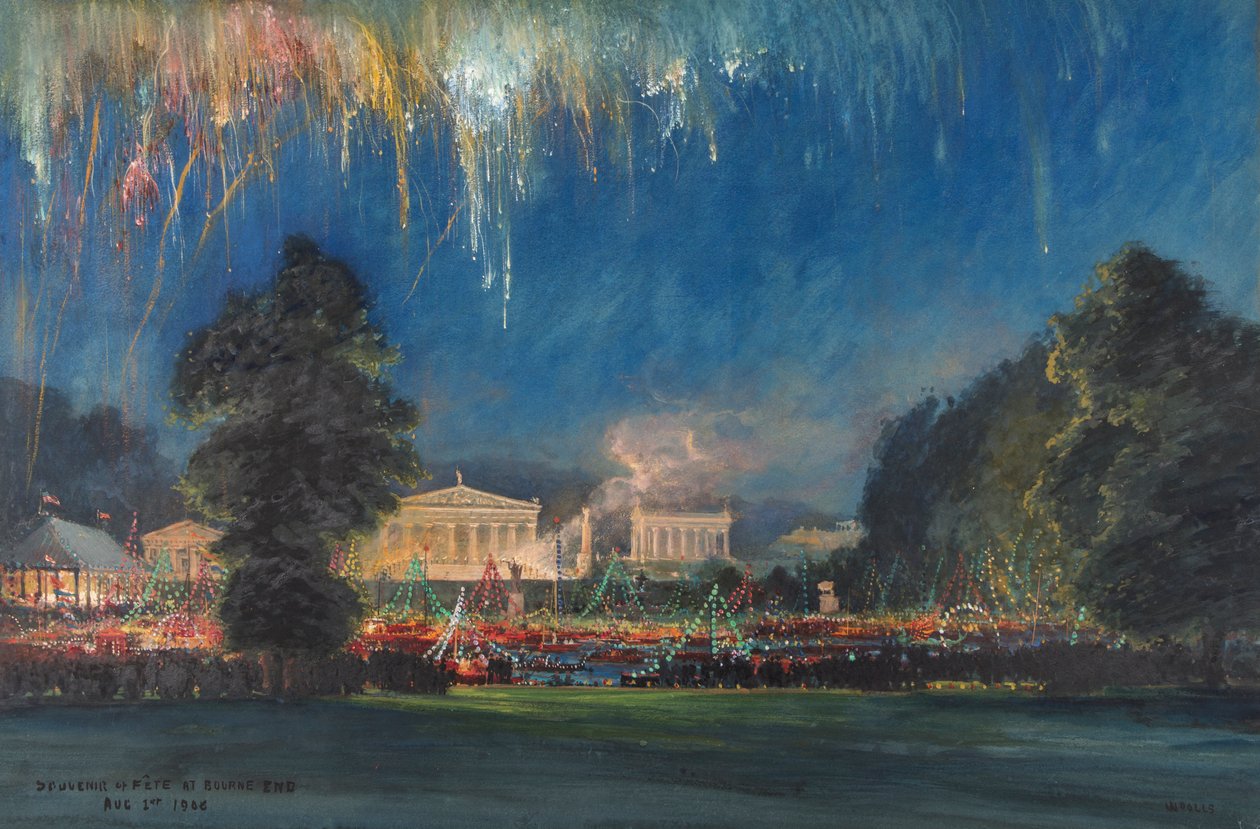 "Souvenir of Fête at Bourne End", New York Lodge, Buckinghamshire, 1 augusti 1908 av Henry William Woolls