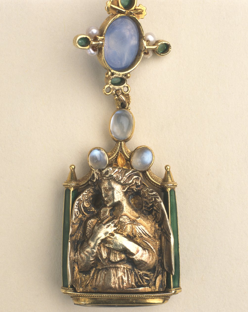 Detalj av dubbelsidigt hänge, ca 1907-10 (blandade media) av Henry Wilson