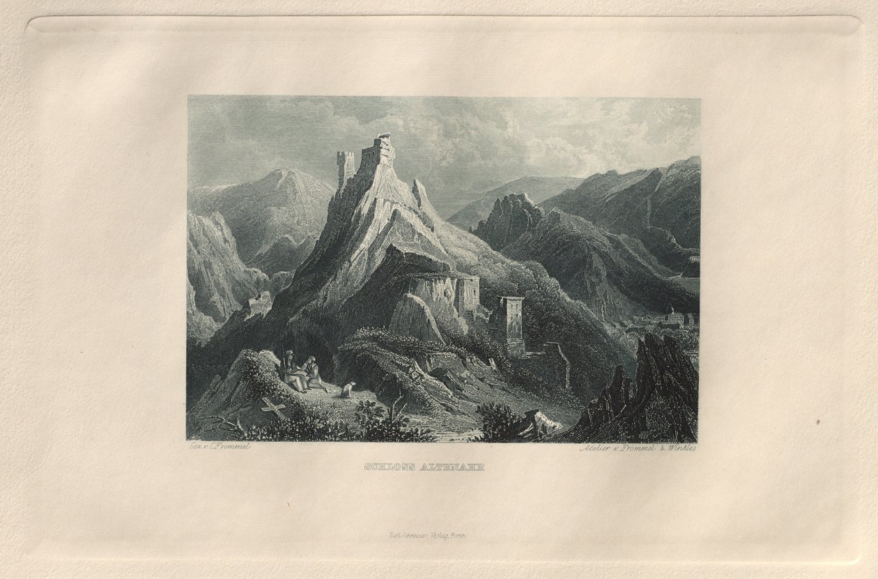 Det pittoreska och romantiska Rheinland: Altenahr Castle, 1928. av Henry Winkles