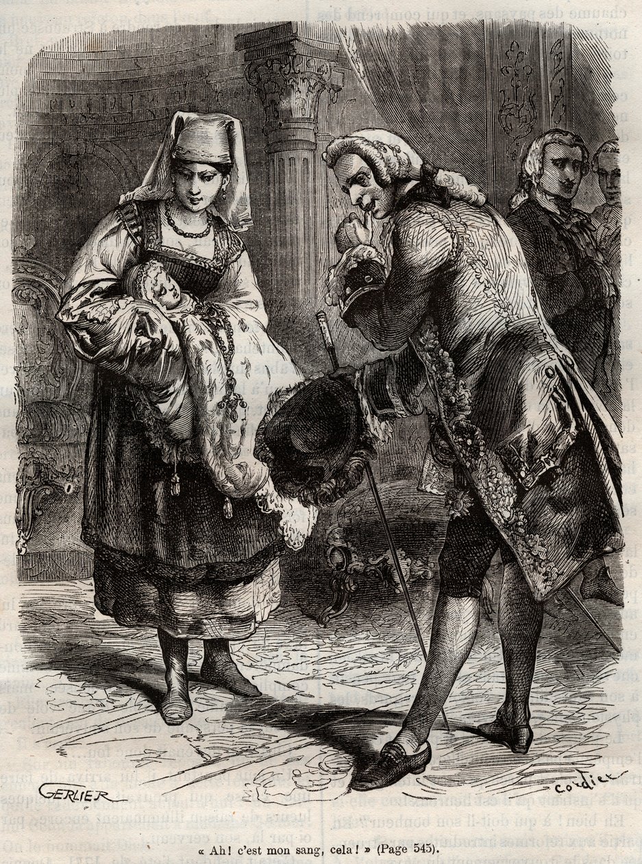 Louise Augustes födelse, hertiginna av Augustenborg (gravyr) av Henry de Kock