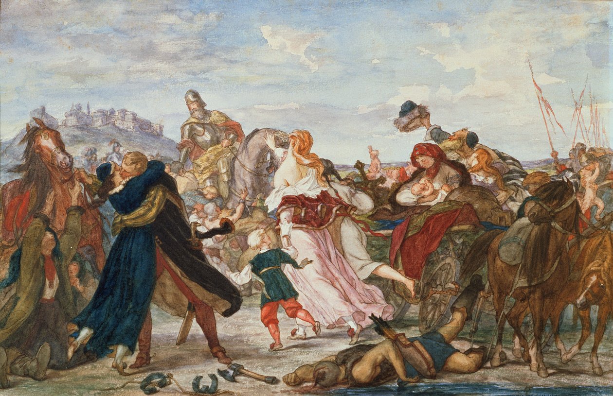 Hetman Koniecpolski befriar fångar från tartarerna 1624, 1875-76 av Henryk Hipolit Rodakowski