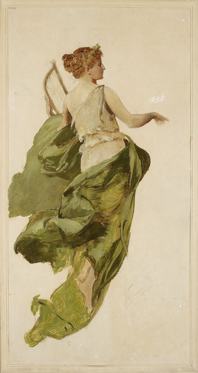 Allegory of Music, skiss till projektet för scenridån på Słowacki-teatern i Kraków av Henryk Siemiradzki
