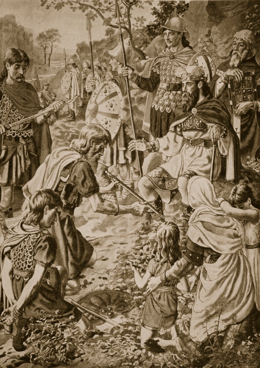Underkastelsen av Guthrum till kung Alfred av Herbert Alfred Bone