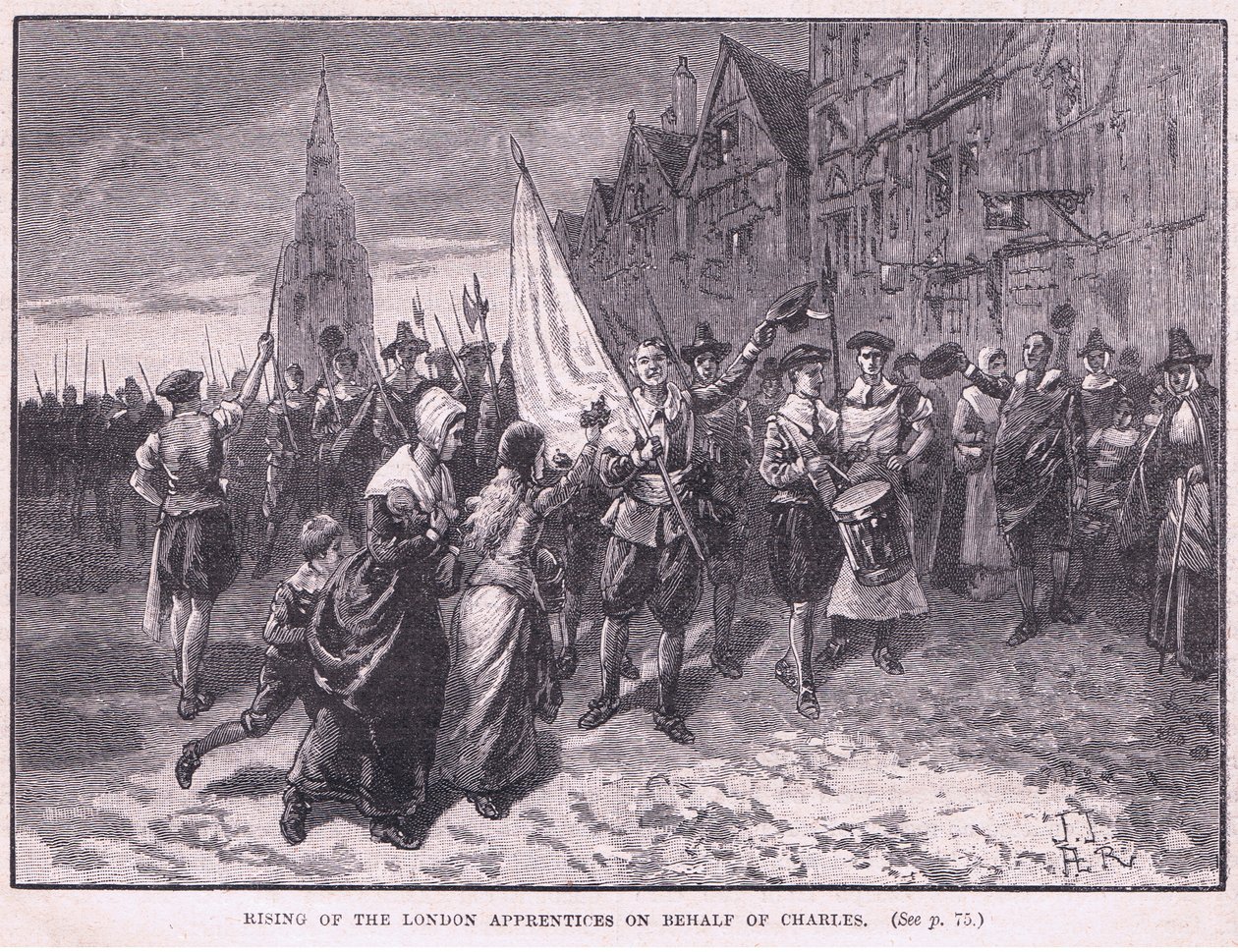 Londonlärlingarnas uppror för Karl I:s räkning AD 1648 av Herbert Railton