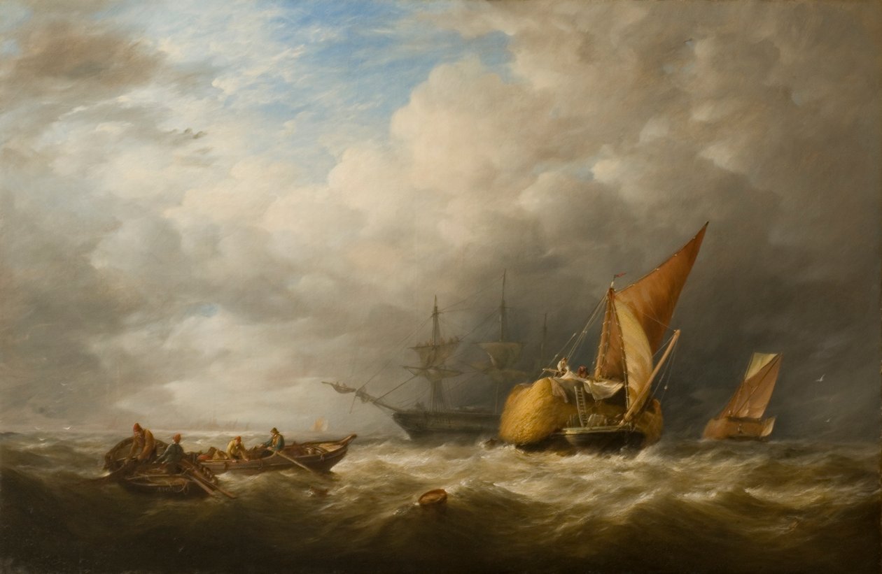 Höpråmar i Themsens mynning av Herbert Alfred Bone