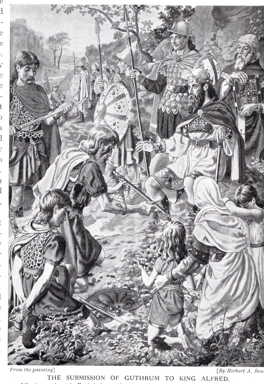 The Submission of Guthrum till kung Alfred, illustration från 