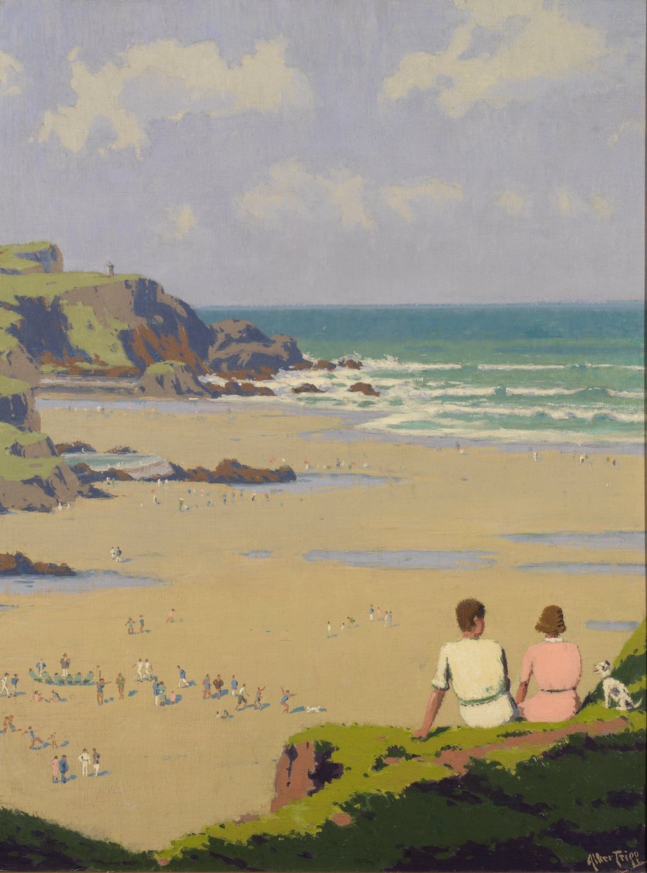 Summerleaze Beach (olja på duk) av Herbert Alker Tripp