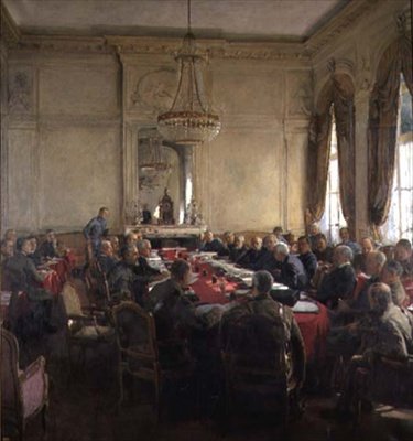 Ett möte med Interallied Superior Council i Trianonpalatset, Versailles, juli 1918 av Herbert Arnould Olivier