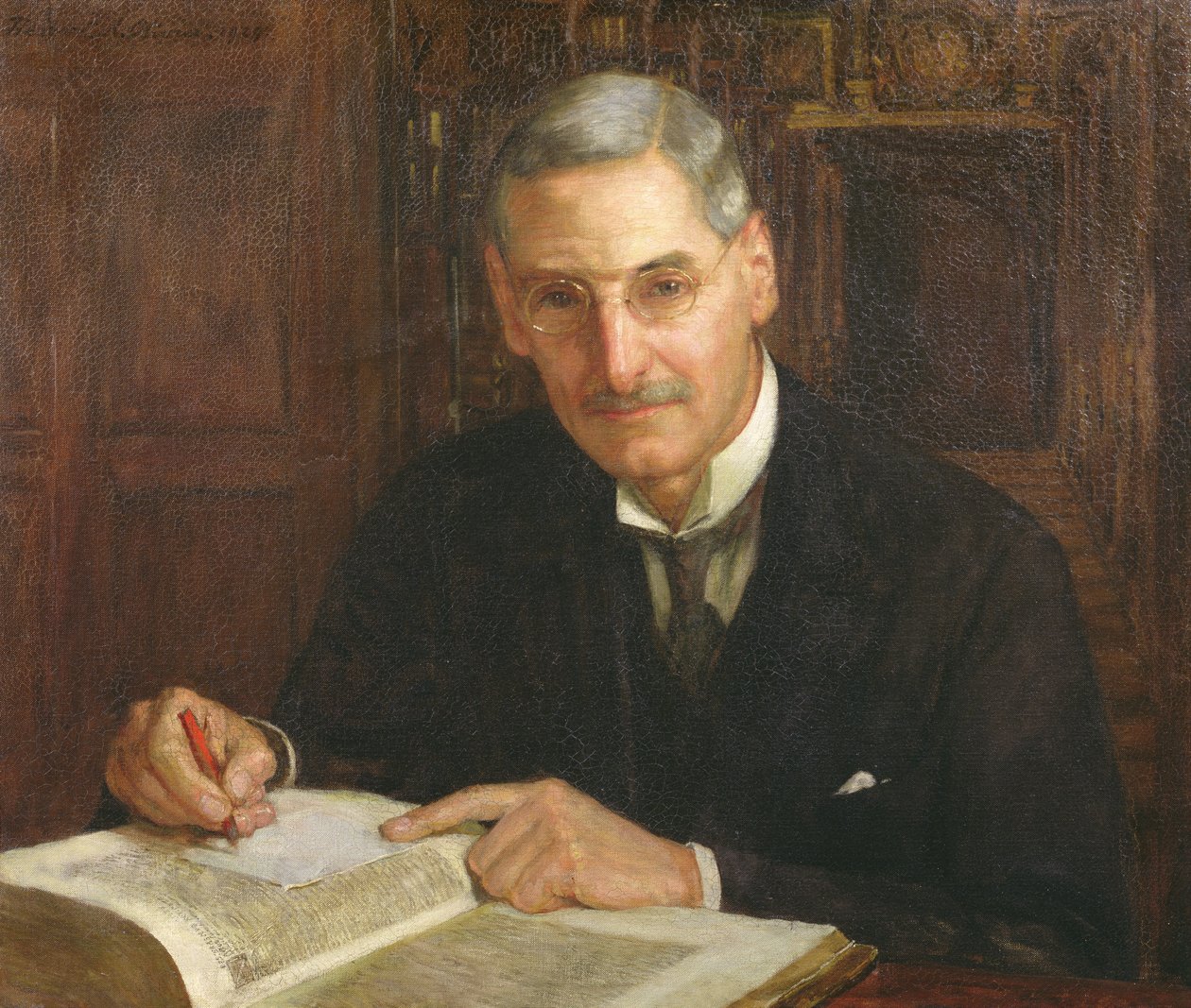 Porträtt av Percy Stafford Allen (1869-1933) President för Corpus Christi College, Oxford och Erasmian forskare av Herbert Arnould Olivier