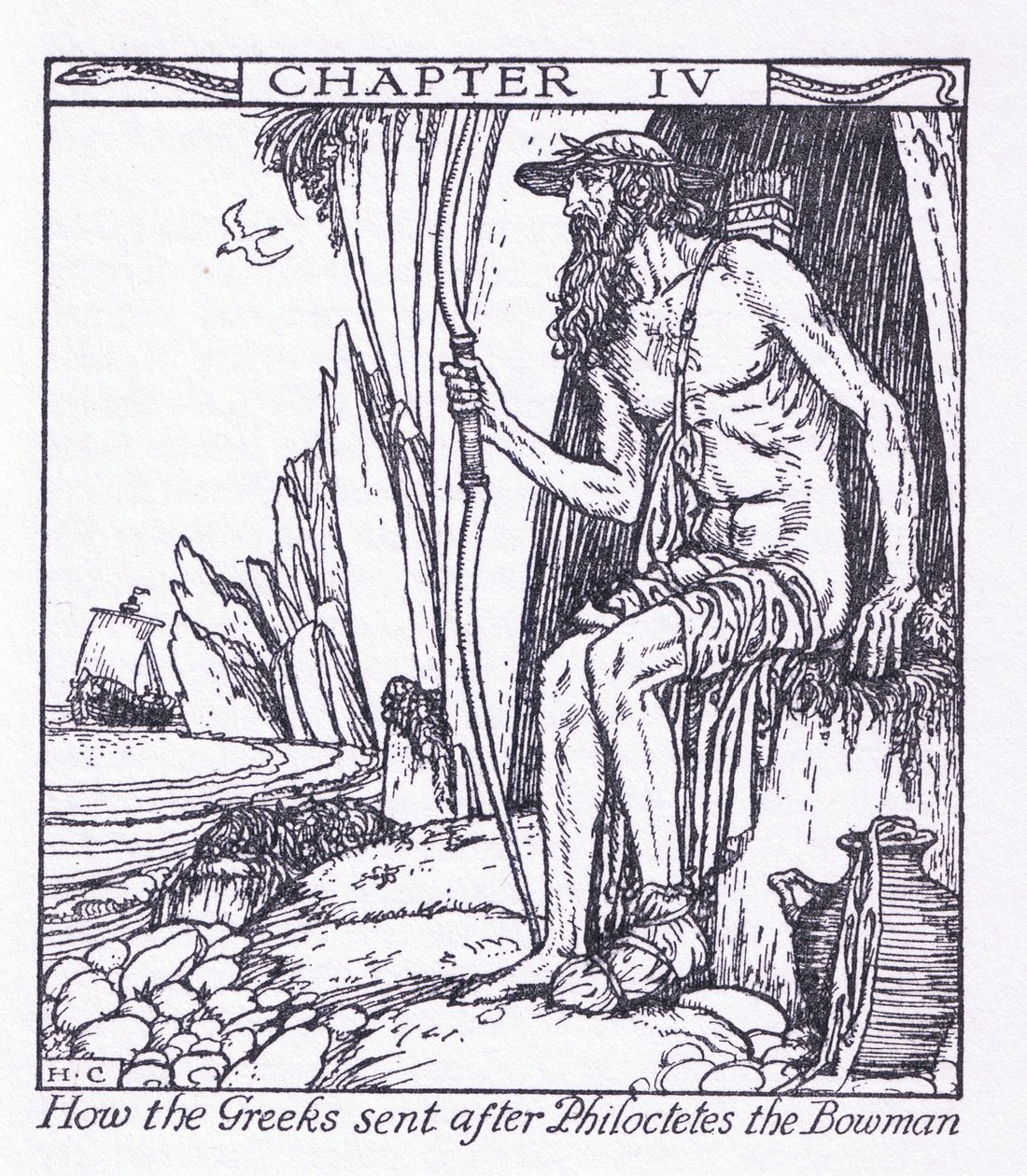 Hur grekerna skickade efter bågskytten Philoctetes av Herbert Cole