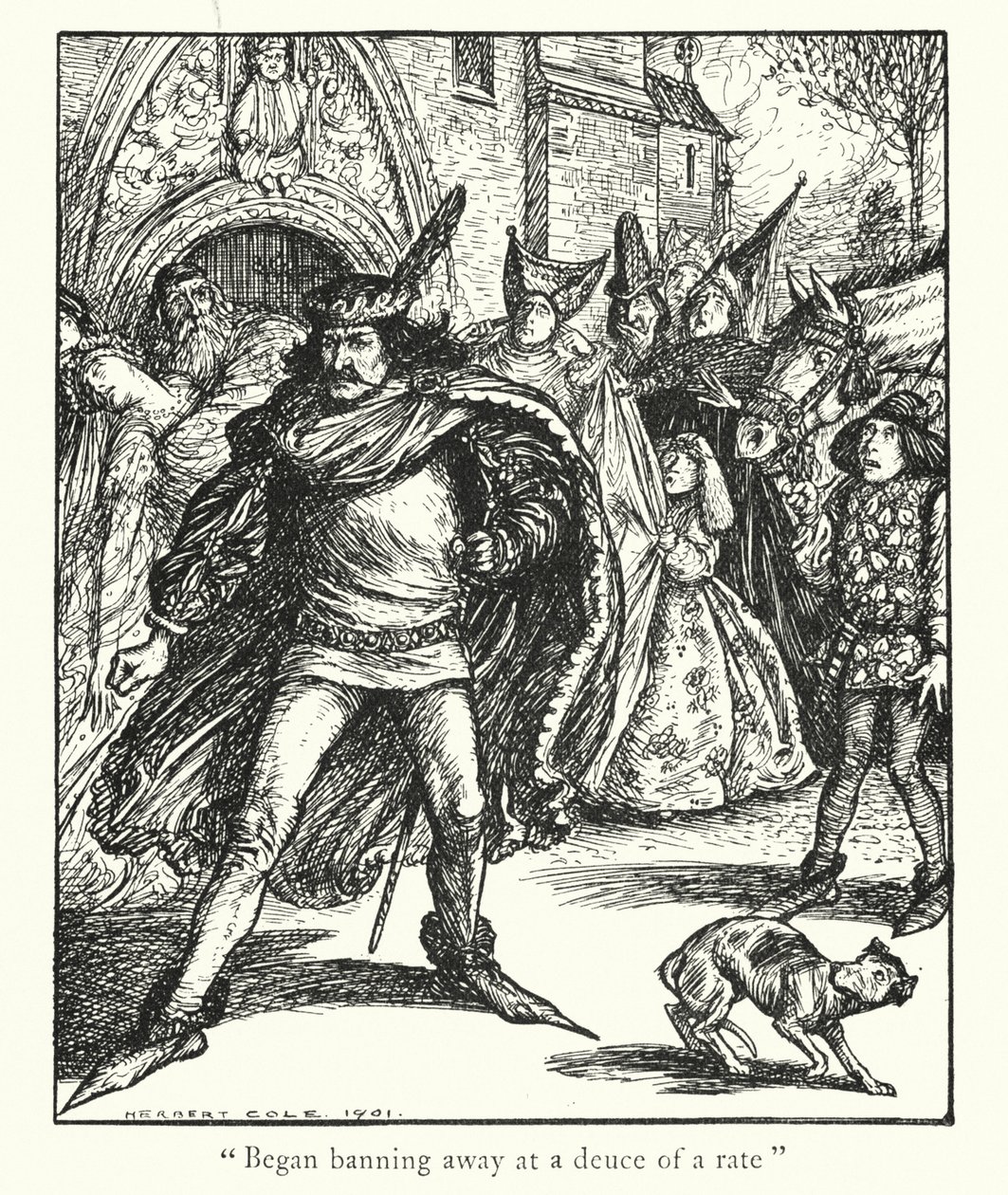 Ingoldsby Legends: Blasfemikerns varning (litografi) av Herbert Cole