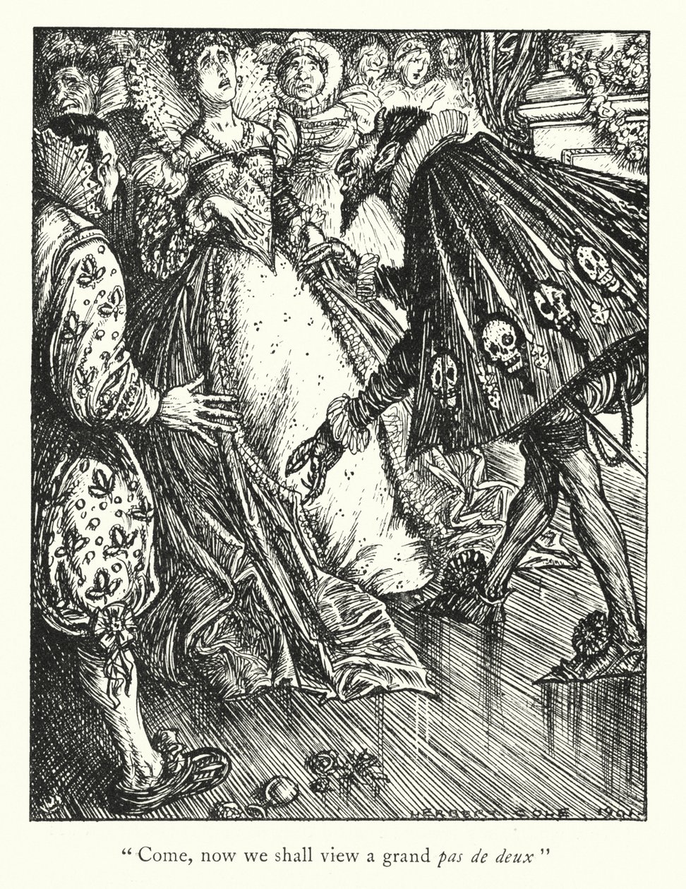 Ingoldsby Legends: Invigningen av huset (litografi) av Herbert Cole