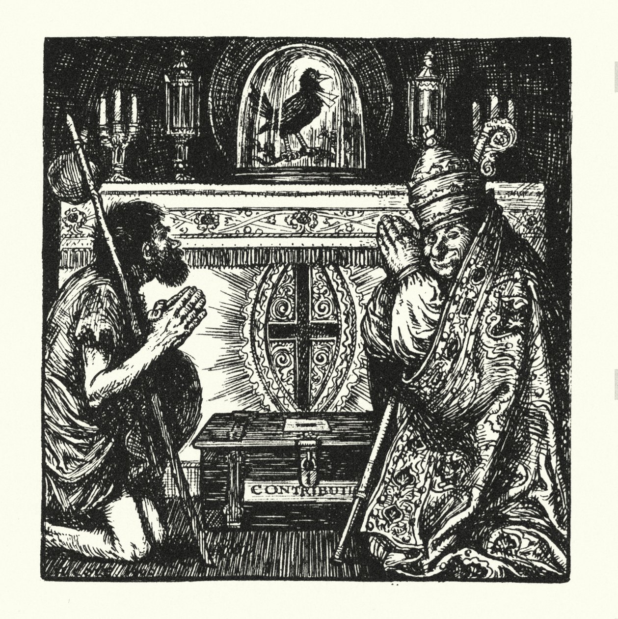 Ingoldsby Legends: Jackdawen från Reims (litografi) av Herbert Cole