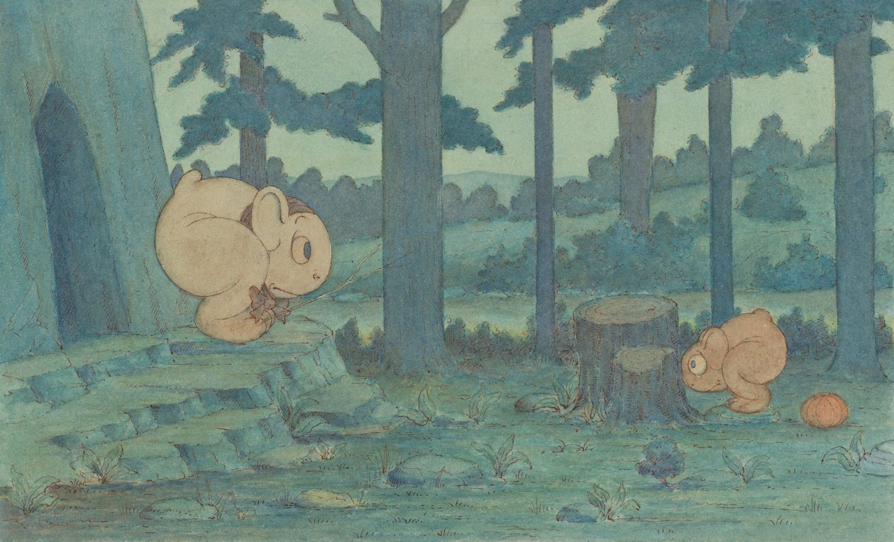 Vicka mycket bebis gömmer sig för mamma, ca 1910 av Herbert E. Crowley