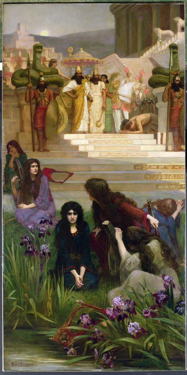 Judas döttrar i Babylon (olja på duk) av Herbert Gustave Schmalz