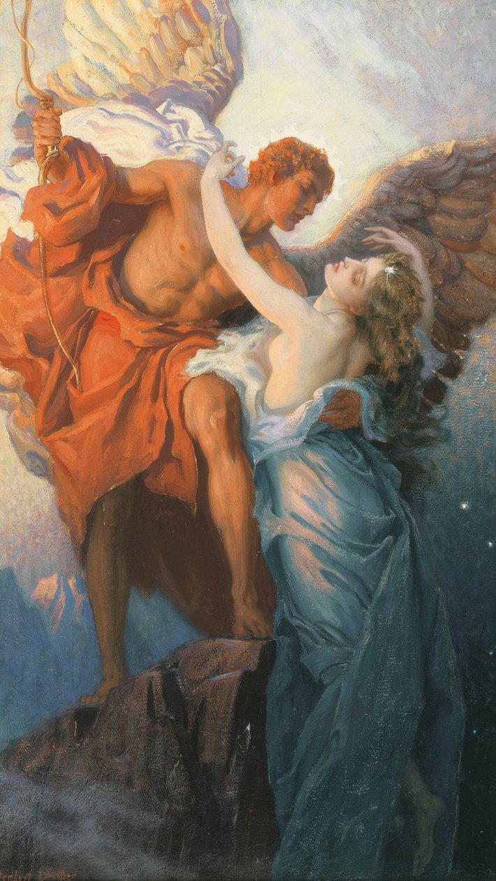 Day and the Dawnstar (olja på duk) av Herbert James Draper