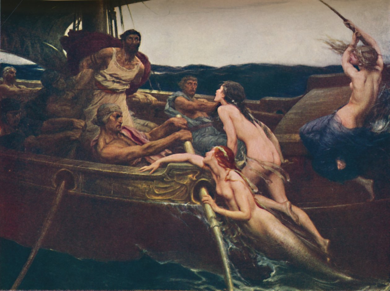 Ulysses och sirenerna, 1909, c1950. av Herbert James Draper