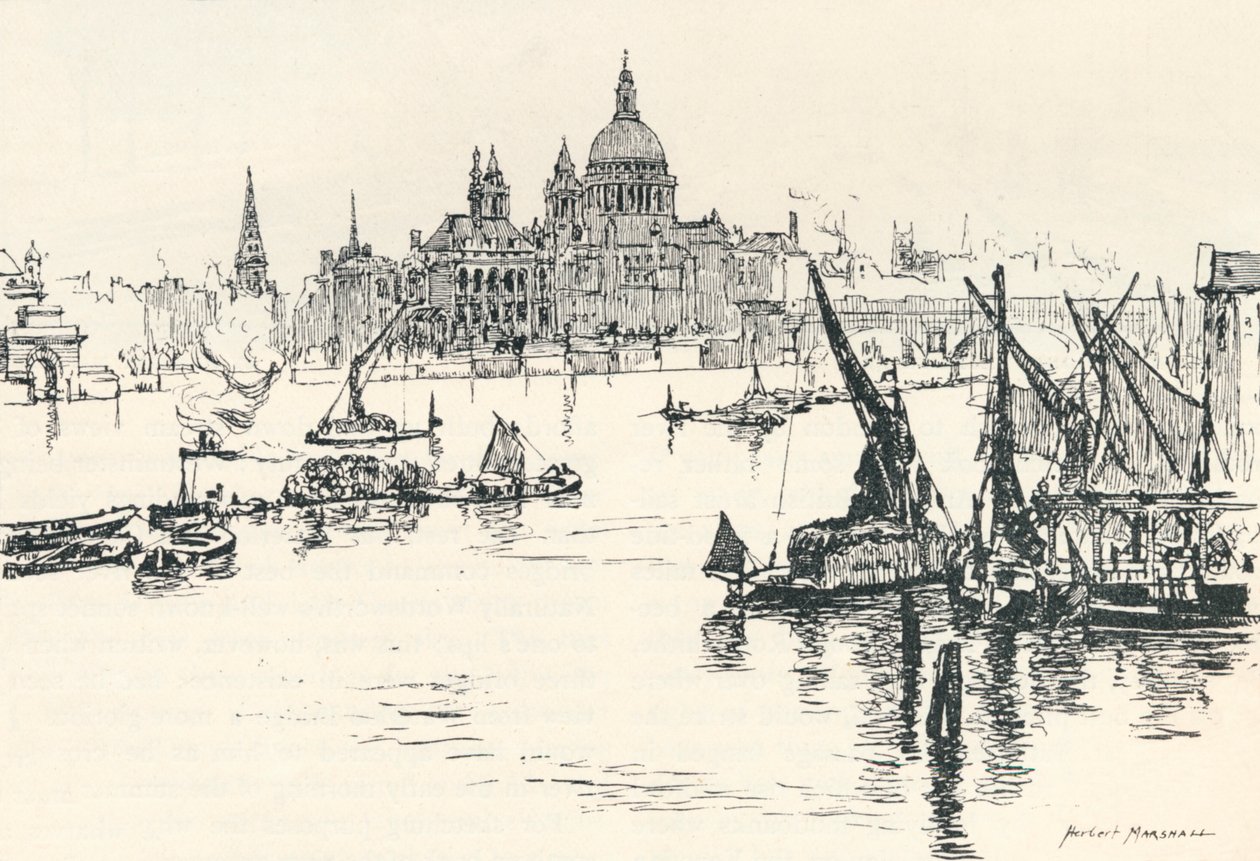 Från Waterloo Bridge, 1873, 1894 av Herbert Menzies Marshall