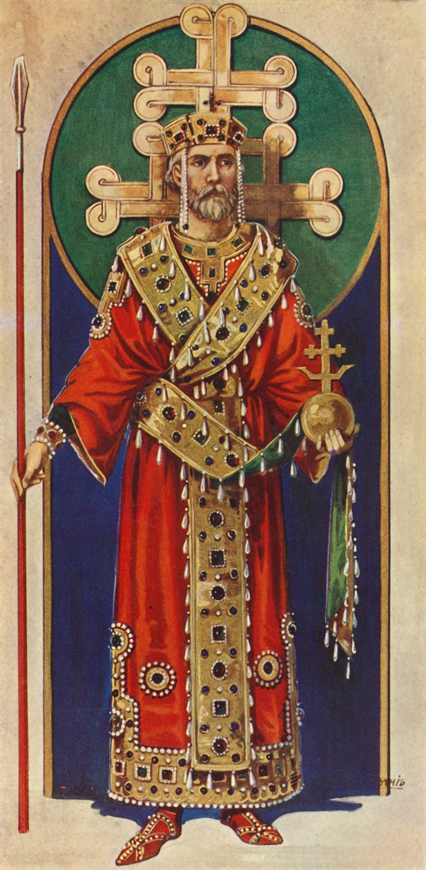 En bysantinsk kejsare från tionde, elfte och tolfte århundradena, e.Kr., 1924. av Herbert Norris