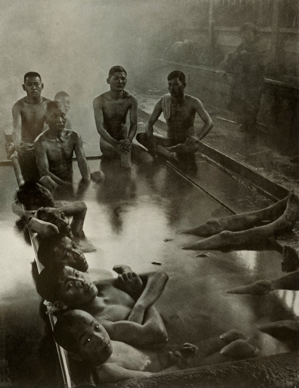 Ett offentligt bad i Kanawa, 1910. av Herbert Ponting