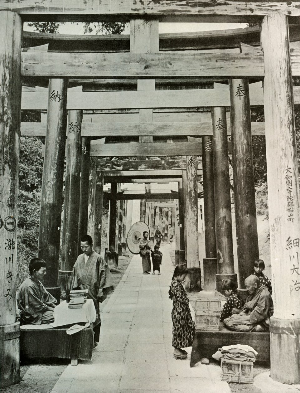 An Avenue of Torii i Enare, 1910. av Herbert Ponting