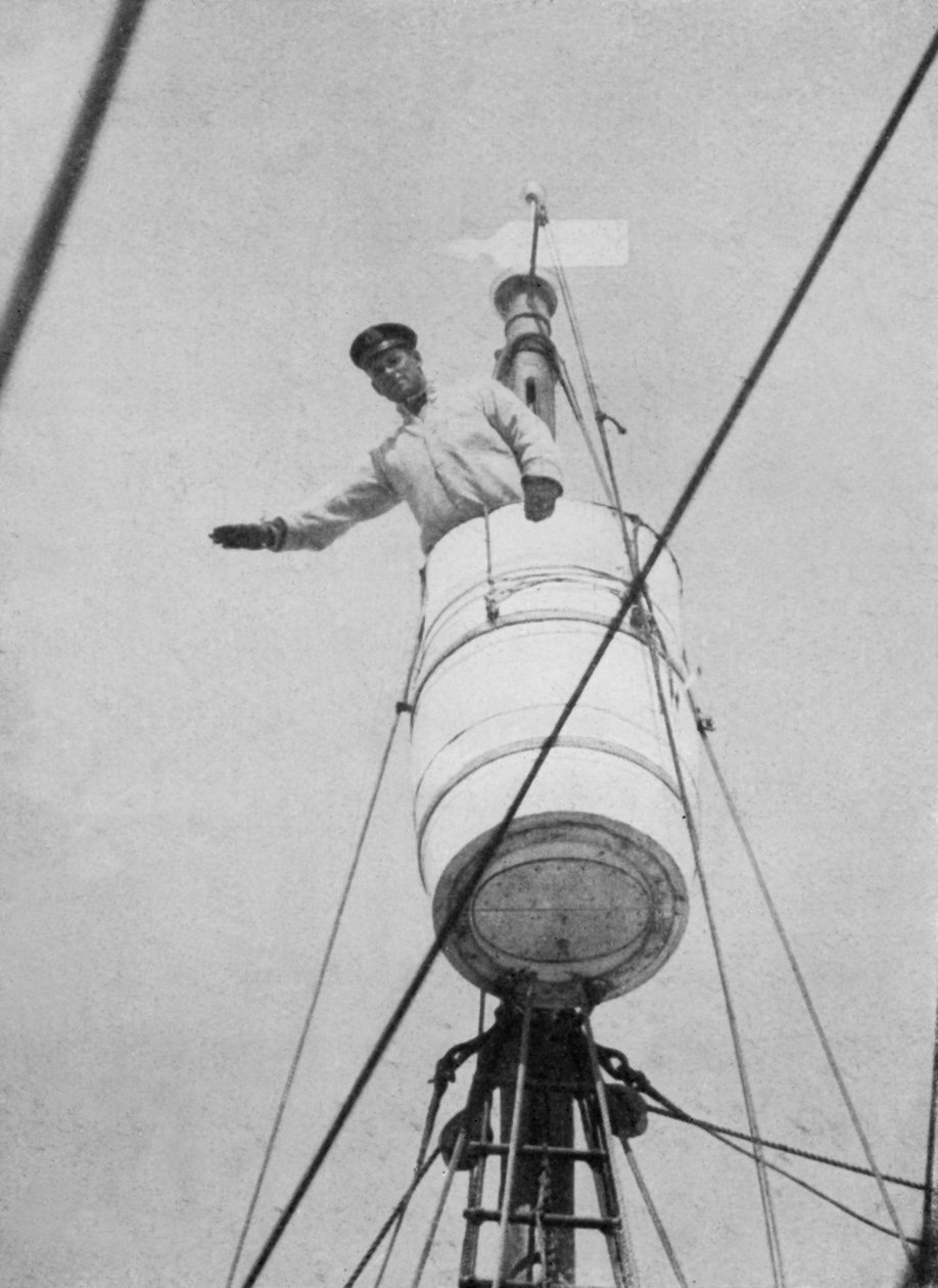Löjtnant Evans i Crows Nest, c19101913, 1913 av Herbert Ponting