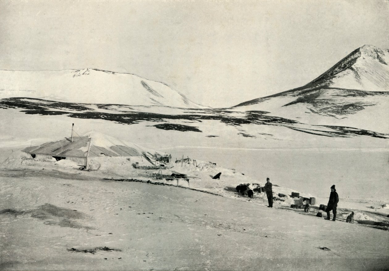 Meares och Demetri på Discovery Hut, 4 november 1911, 1913. av Herbert Ponting