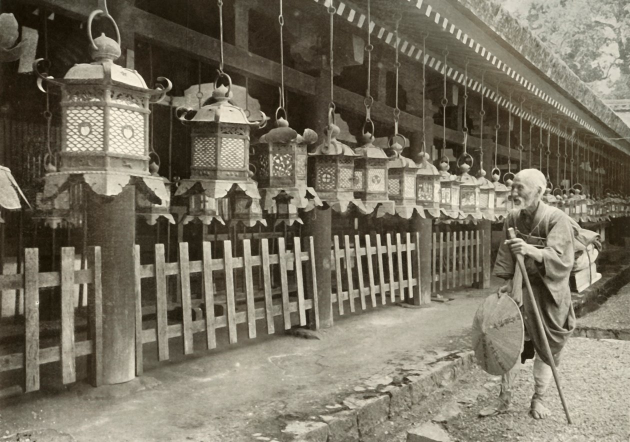 På en pilgrimsfärd till Nara, 1910. av Herbert Ponting