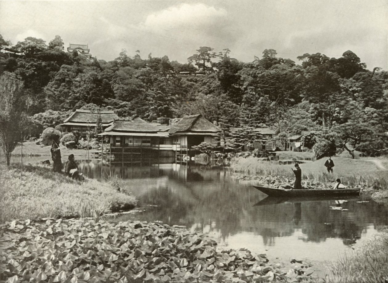 Ha-Kei-Tei Inn and Garden på Hikone, 1910. av Herbert Ponting