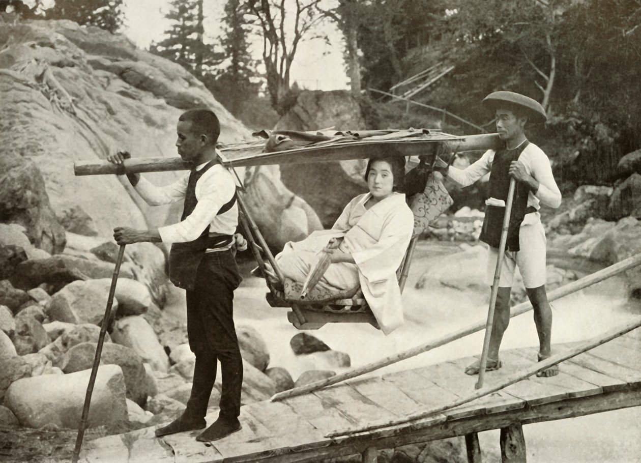 Reser med Yama-Kago i Hakonebergen, 1910. av Herbert Ponting