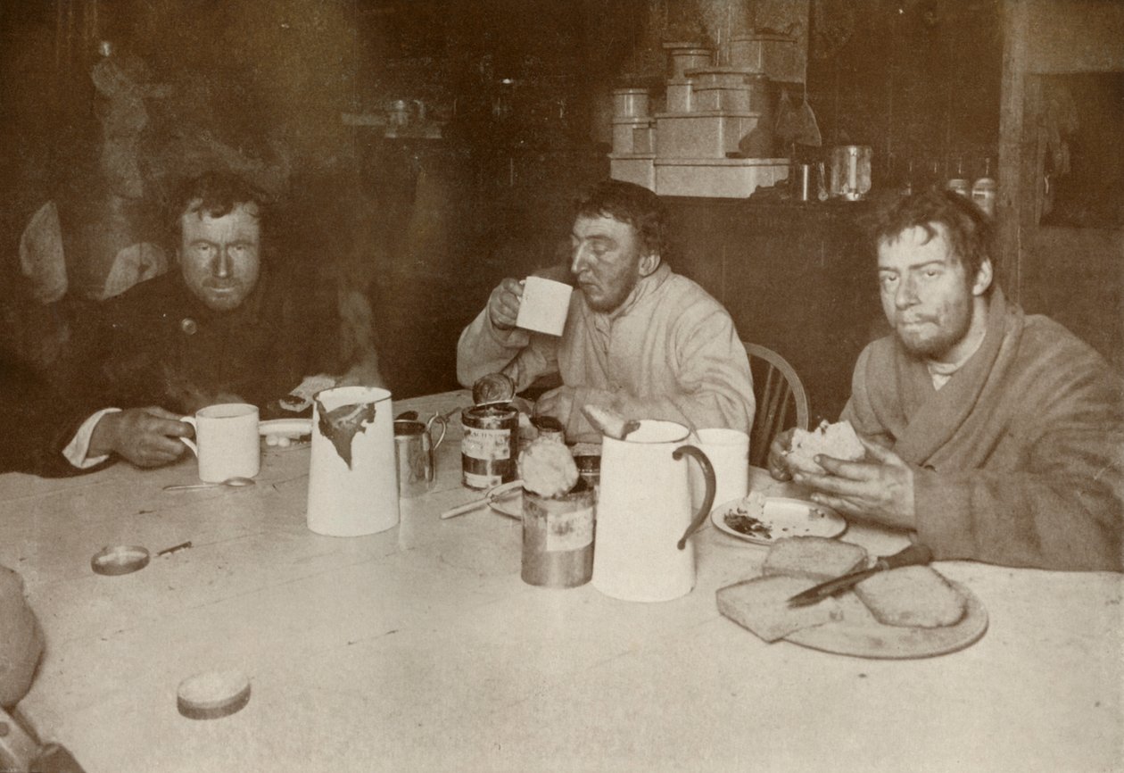Wilson, Bowers och Cherry-Garrard på deras återkomst från Cape Crozier, 1 augusti 1911, 1913 av Herbert Ponting
