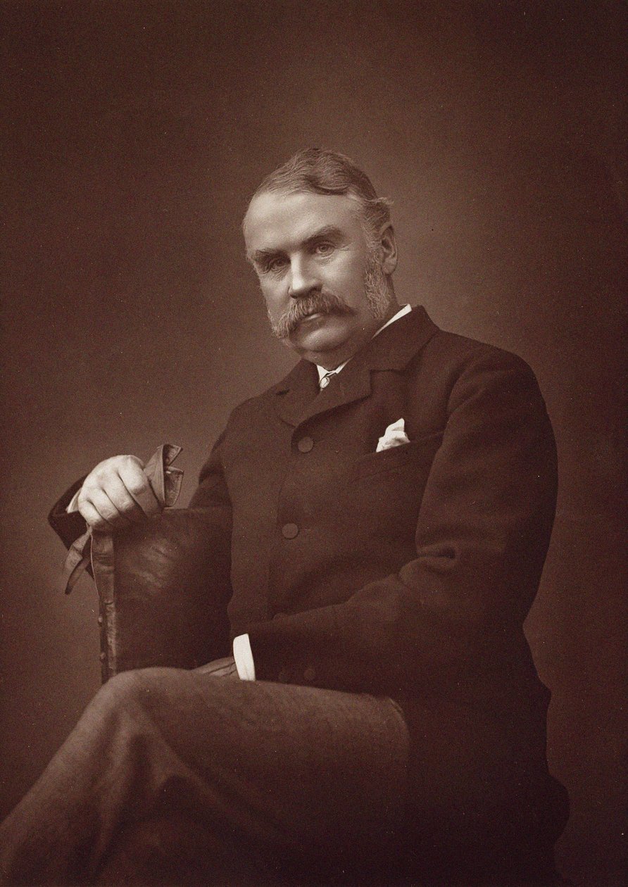 Porträtt av Sir William Schwenck Gilbert 1836-1911. av Herbert Rose Barraud