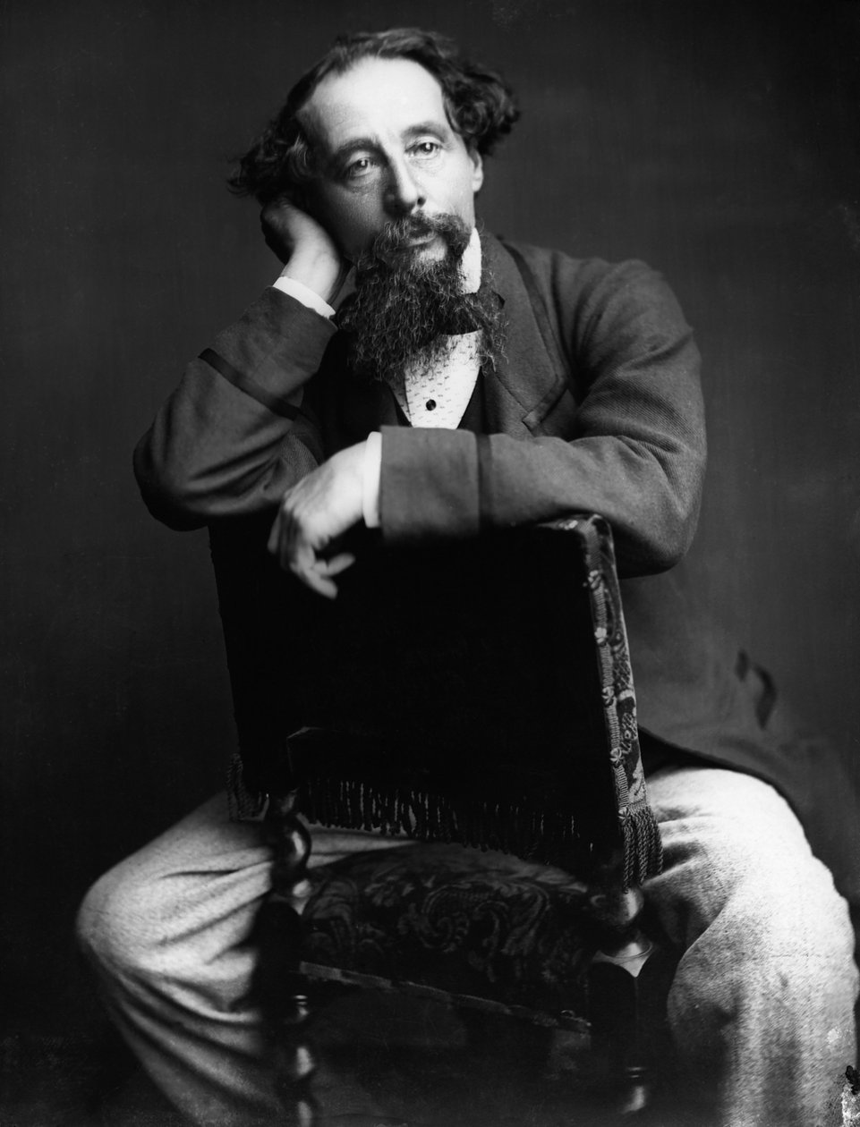 Porträtt av Charles Dickens 1812-1870. av Herbert Watkins