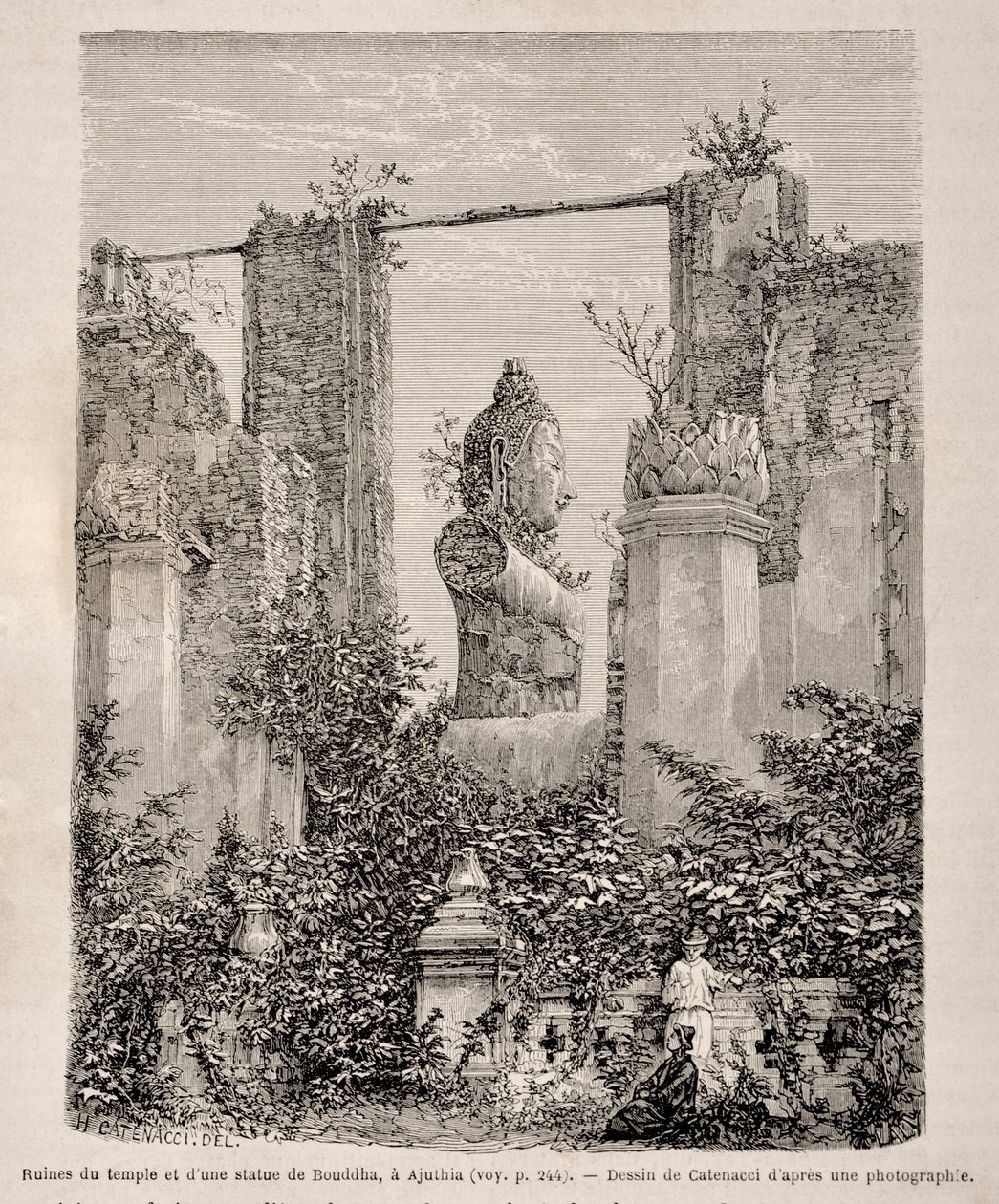Ruinerna av Wat Phra Mongkok Bopit, Ayutthaya av Hercule Catenacci