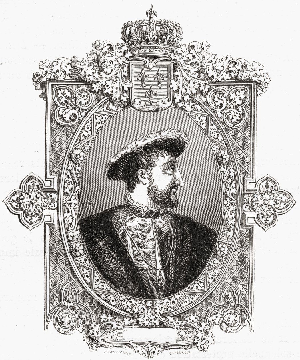 Francois I, graverad av Pannemaker-Ligny, från 