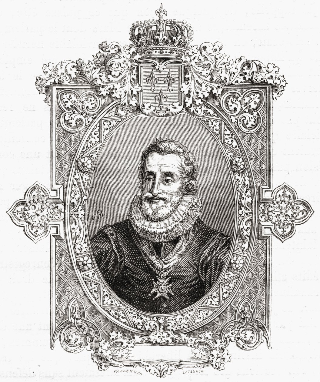 Henri IV, graverad av Pannemaker-Ligny, från 