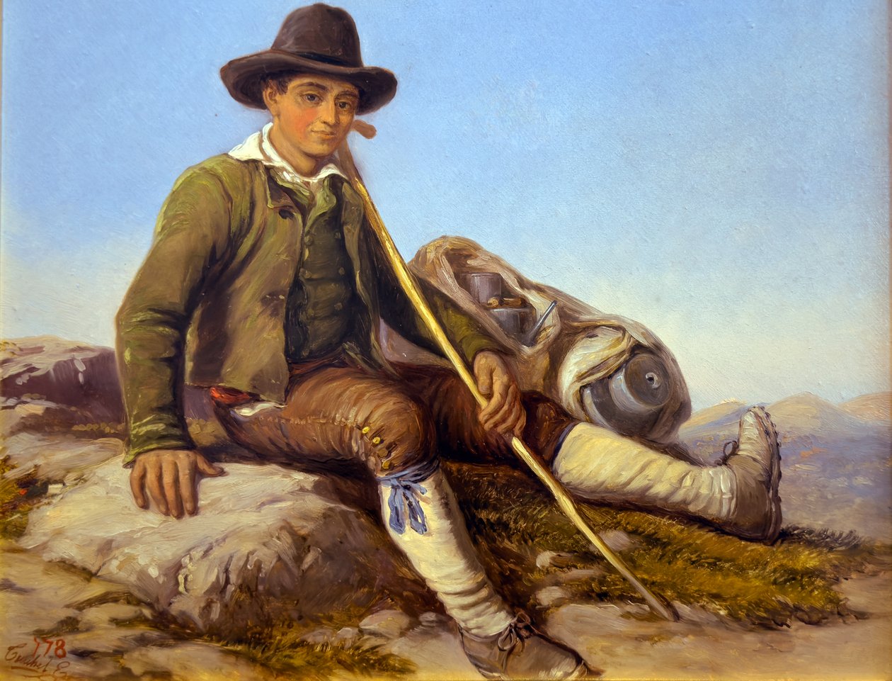 Berger de la Brigue, ca 1850 (olja på duk) av Hercule Trachel